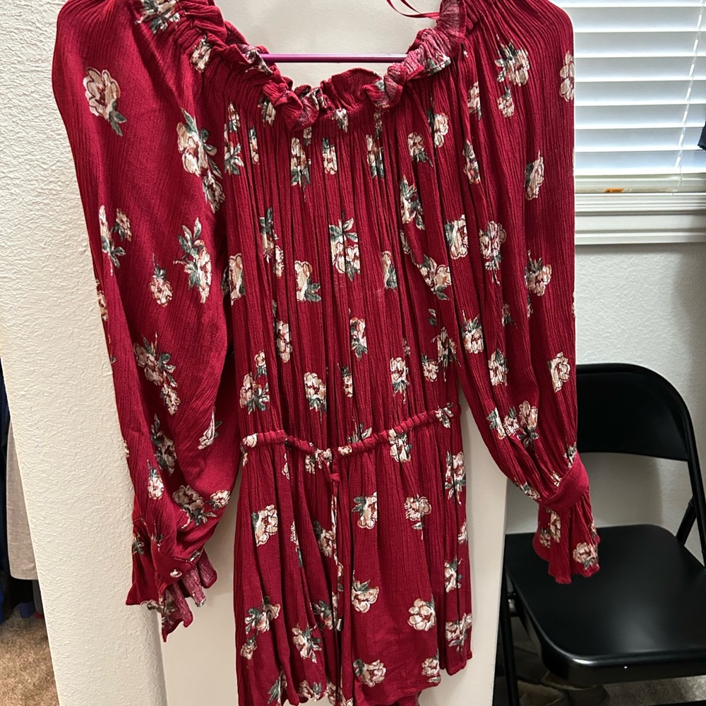 Skylar + Madison Red Floral Romper